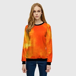 Свитшот женский Текстура огненного цвета, цвет: 3D-черный — фото 2