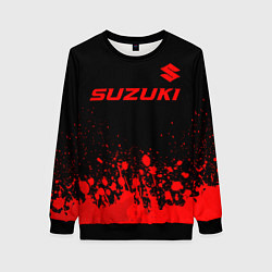Свитшот женский Suzuki - red gradient посередине, цвет: 3D-черный