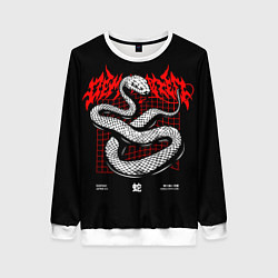 Свитшот женский Змея в стиле киберпанка, цвет: 3D-белый