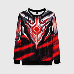 Свитшот женский Абстрактная красная руна, цвет: 3D-черный