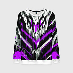 Женский свитшот Фиолетово-белые ломаные клыки