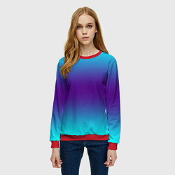 Свитшот женский Градиент из неона, цвет: 3D-красный — фото 2