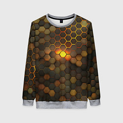 Женский свитшот Светящиеся коричневый соты - тепловая энергия