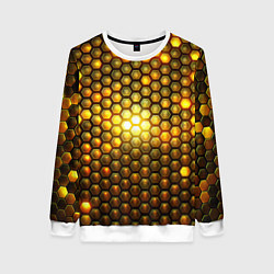 Женский свитшот Металлические соты - роскошный блеск золота