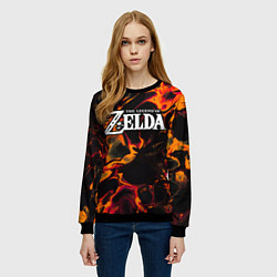 Свитшот женский Zelda red lava, цвет: 3D-черный — фото 2