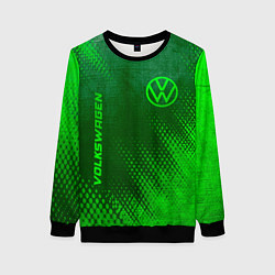 Женский свитшот Volkswagen - green gradient вертикально