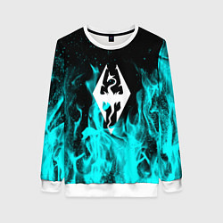 Свитшот женский The elder scrolls neon flame, цвет: 3D-белый
