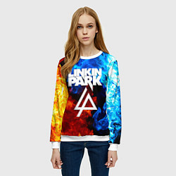 Свитшот женский Linkin park битва огней, цвет: 3D-белый — фото 2