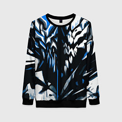 Женский свитшот White and blue abstraction on a black background