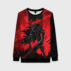 Свитшот женский Берсерк Гатс в броне скелета, цвет: 3D-черный