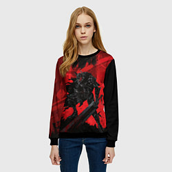 Свитшот женский Берсерк Гатс в броне скелета, цвет: 3D-черный — фото 2