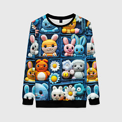 Женский свитшот Пэчворк с зайцами