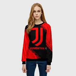 Свитшот женский Juventus - red gradient, цвет: 3D-черный — фото 2