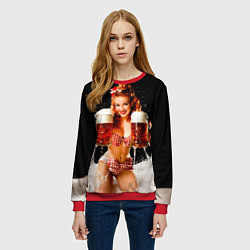 Свитшот женский Шотландское пиво - пенная вечеринка, цвет: 3D-красный — фото 2