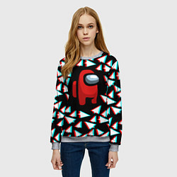 Свитшот женский Амонг ас телеграм, цвет: 3D-меланж — фото 2