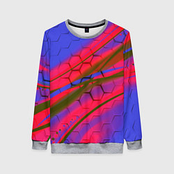Свитшот женский Неоновая броня соты, цвет: 3D-меланж