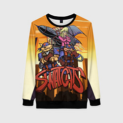 Свитшот женский Коты быстрого реагирования, цвет: 3D-черный