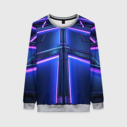 Свитшот женский Неоновая световая конструкция, цвет: 3D-меланж