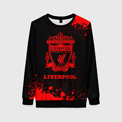 Свитшот женский Liverpool - red gradient, цвет: 3D-черный