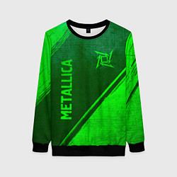 Свитшот женский Metallica - green gradient вертикально, цвет: 3D-черный