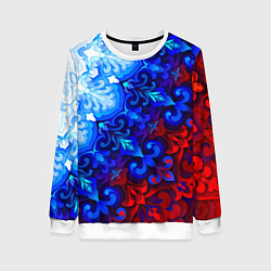 Свитшот женский Душа моя Россия 2, цвет: 3D-белый