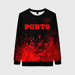 Свитшот женский Porto - red gradient посередине, цвет: 3D-черный