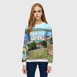 Свитшот женский Нижний Новгород кремль, цвет: 3D-белый — фото 2