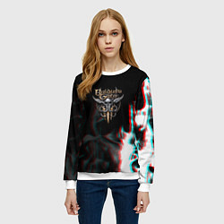 Свитшот женский Baldurs Gate glitch fire, цвет: 3D-белый — фото 2