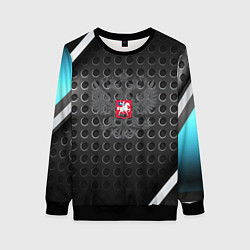 Свитшот женский Россия герб карбон, цвет: 3D-черный