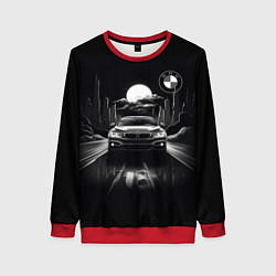 Свитшот женский BMW black and white, цвет: 3D-красный