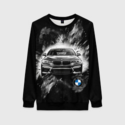 Свитшот женский BMW брызги абстракции, цвет: 3D-черный