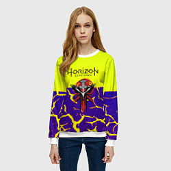 Свитшот женский Horizon zero dawn разломы, цвет: 3D-белый — фото 2