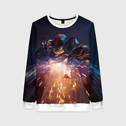 Свитшот женский Шэдоу на мотоцикле, цвет: 3D-белый