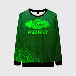 Свитшот женский Ford - green gradient, цвет: 3D-черный