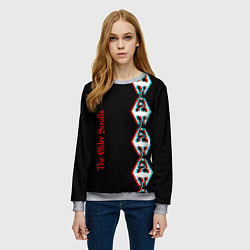 Свитшот женский The Elder Scrolls glitch logo, цвет: 3D-меланж — фото 2