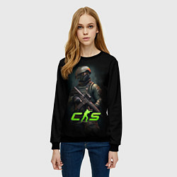 Свитшот женский CS counter terrorist, цвет: 3D-черный — фото 2