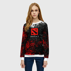 Свитшот женский Dota 2 брызги красок, цвет: 3D-белый — фото 2