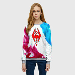 Свитшот женский The Elder Scrolls flame, цвет: 3D-меланж — фото 2