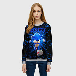 Свитшот женский Sonic молнии, цвет: 3D-меланж — фото 2