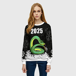 Свитшот женский Змея - 2025, цвет: 3D-белый — фото 2