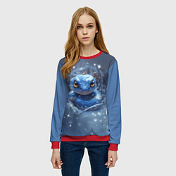 Свитшот женский Змея с большими глазами, цвет: 3D-красный — фото 2