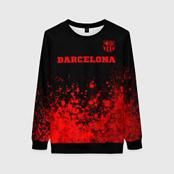 Свитшот женский Barcelona - red gradient посередине, цвет: 3D-черный