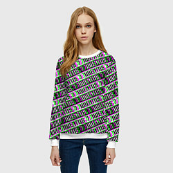 Свитшот женский Juventus glitch pattern, цвет: 3D-белый — фото 2