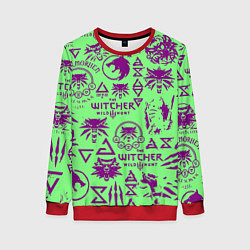 Женский свитшот Ведьмак паттерн логотипы