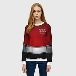 Свитшот женский Audi metal car steel, цвет: 3D-белый — фото 2