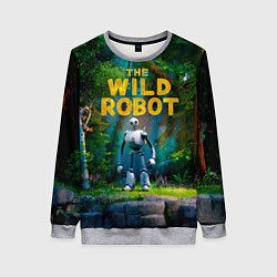 Свитшот женский Дикий робот в лесу, цвет: 3D-меланж