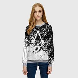 Свитшот женский Assassins Creed лого краски, цвет: 3D-меланж — фото 2