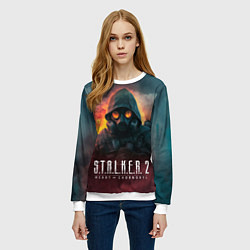 Свитшот женский Stalker 2 горящий завод, цвет: 3D-белый — фото 2