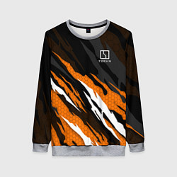 Женский свитшот Zeekr - оранжевый гексагон