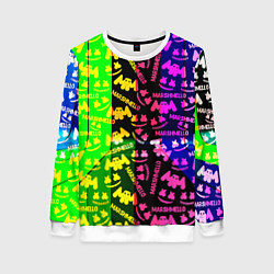 Женский свитшот Marshmello pattern neon steel